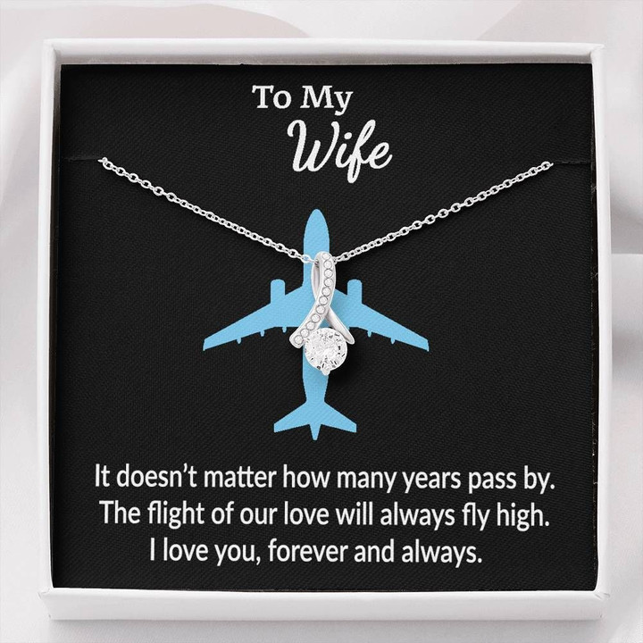 Blue Airplane Forever Love Necklace Gift For Wife Love You Forever