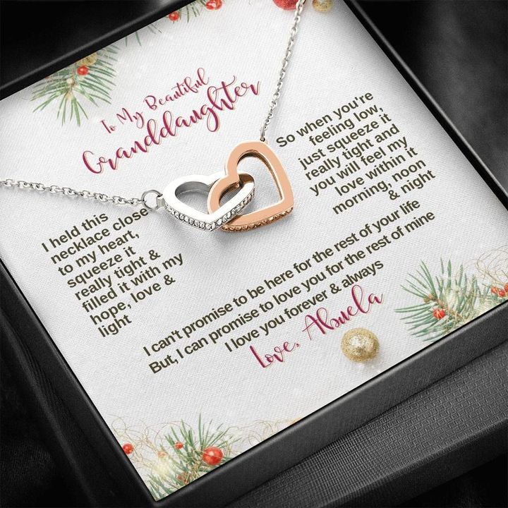 Christmas Abuela Gift For Granddaughter Interlocking Hearts Necklace Love You Always