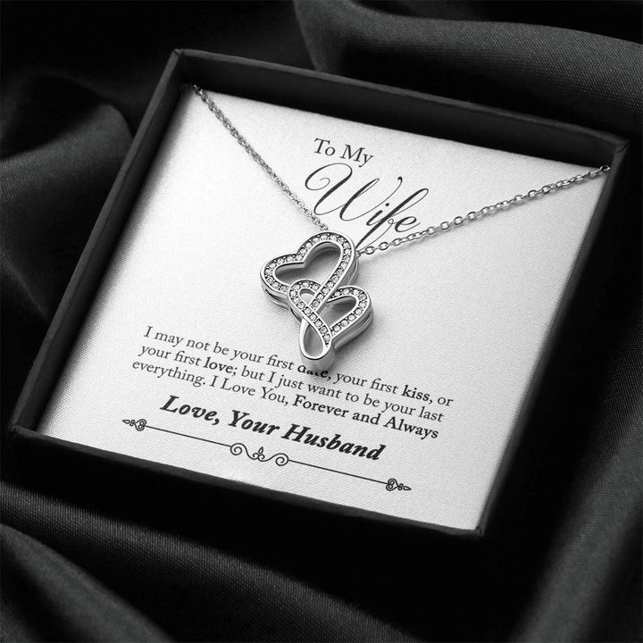 Double Hearts Necklace Gift For Wife I Love You Forever