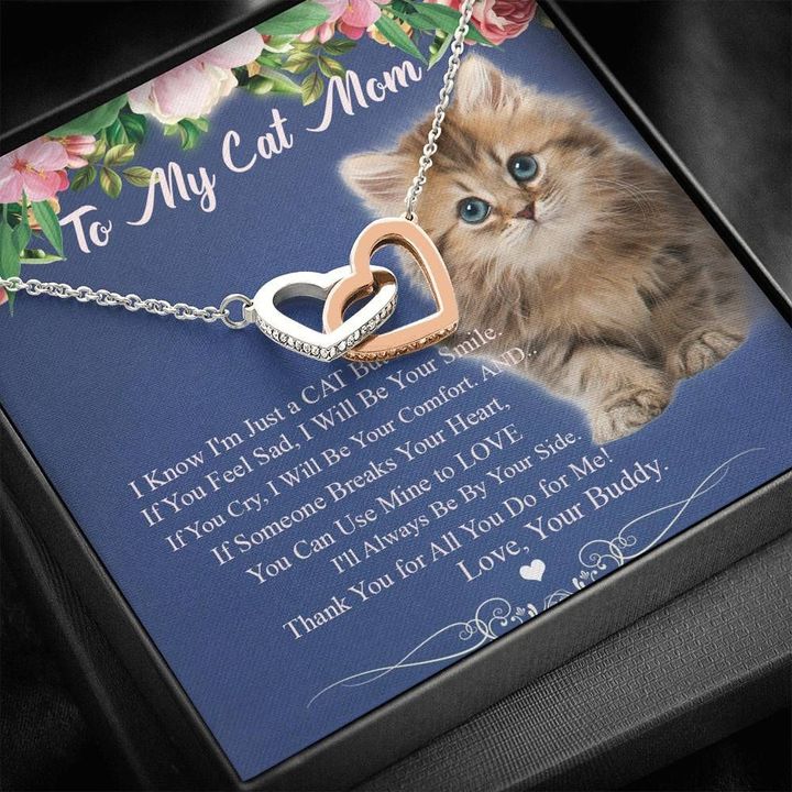 I Will Be Your Smile Interlocking Hearts Necklace Gift For Cat Mom