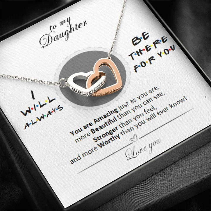 Interlocking Hearts Necklace Mom Gift For Daughter I'll Always Bethere For You