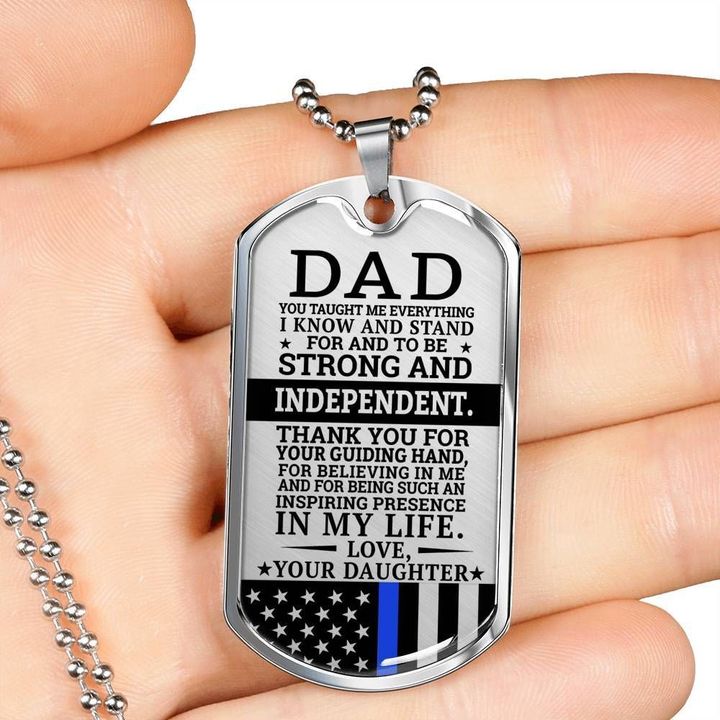 Dog Tag Necklace Gift For Dad You Taught Me Everything I Know