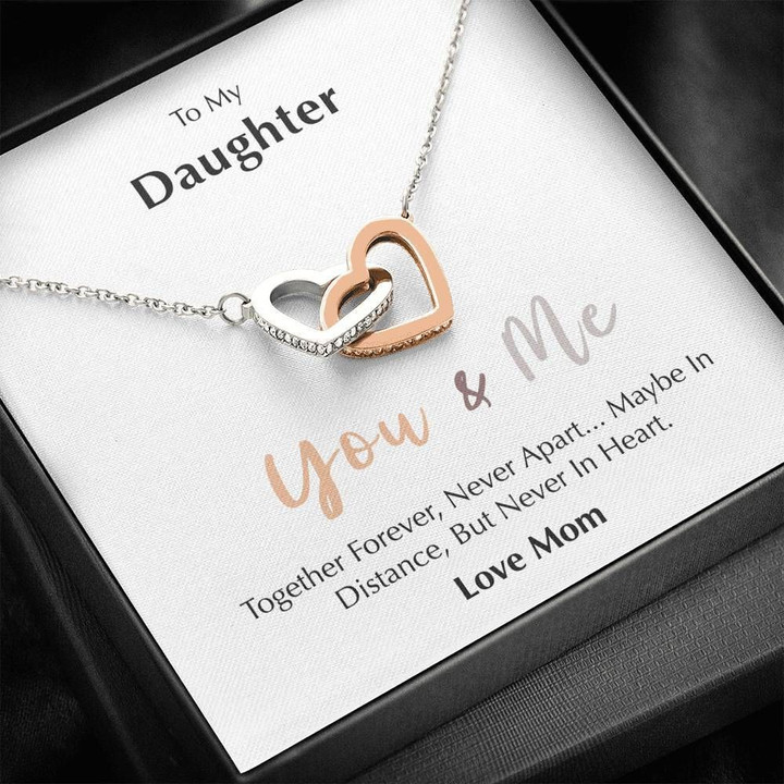 You And Me Mom Gift For Daughter Interlocking Hearts Necklace