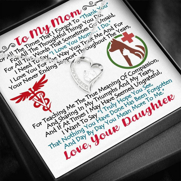 Veterinarian Daughter Gift For Mom Forever Love Necklace Thank You