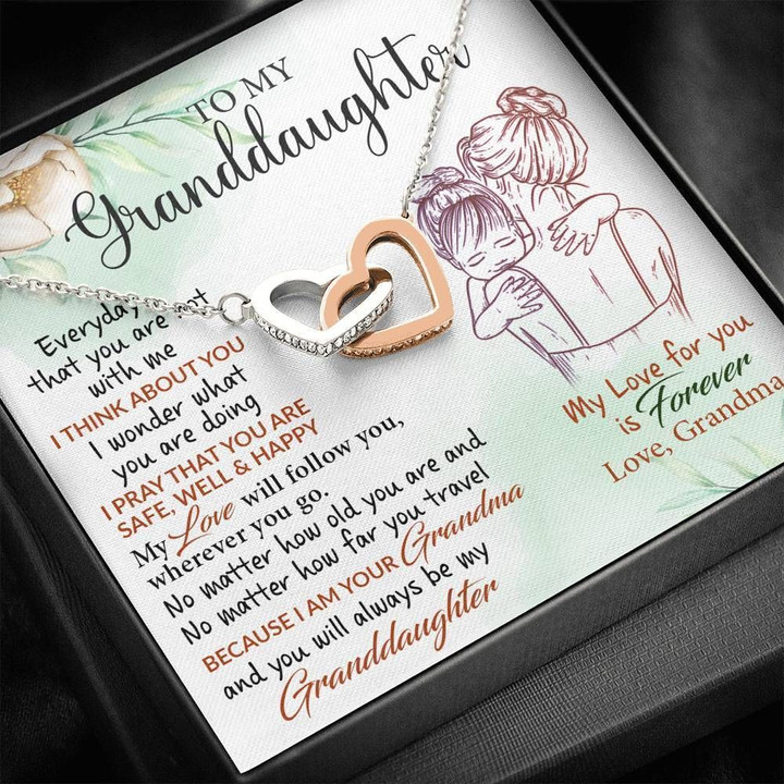 Grandma Gift For Granddaughter Interlocking Hearts Necklace My Love For You Is Forever