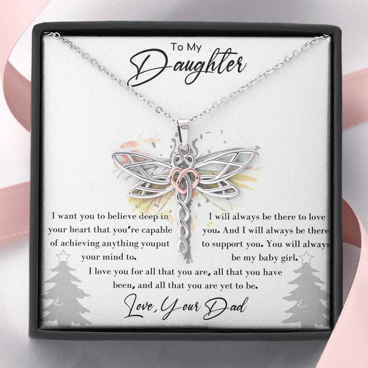 Wild Life Dad Gift For Daughter Dragonfly Dreams Necklace I Will Always Be There