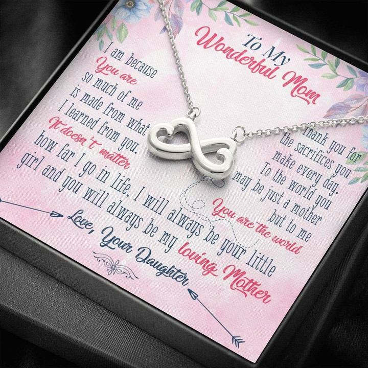 Daughter Gift For Mom Infinity Heart Necklace You Are The World