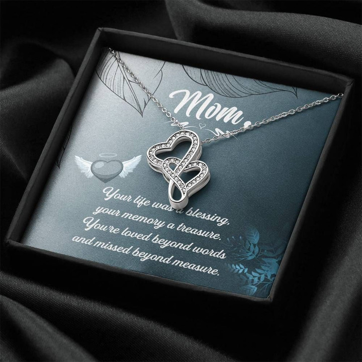 Double Hearts Necklace Gift For Mom Mama You Are Loved Beyond Words