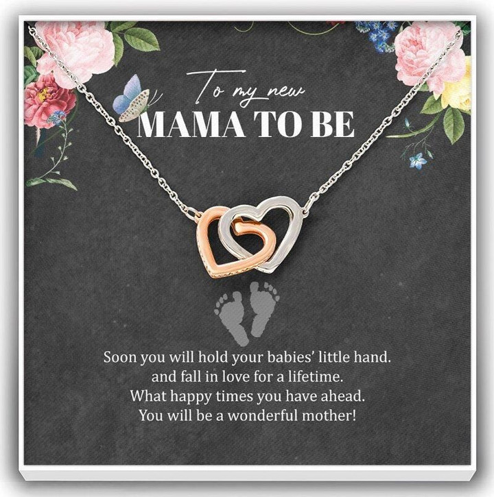 Gift For Mom Interlocking Hearts Necklace You Will Hold Your Babies’ Little Hand