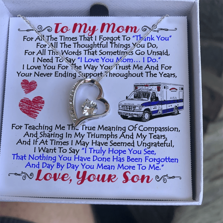 Trucker Son Gift For Mom Forever Love Necklace You Mean More To Me