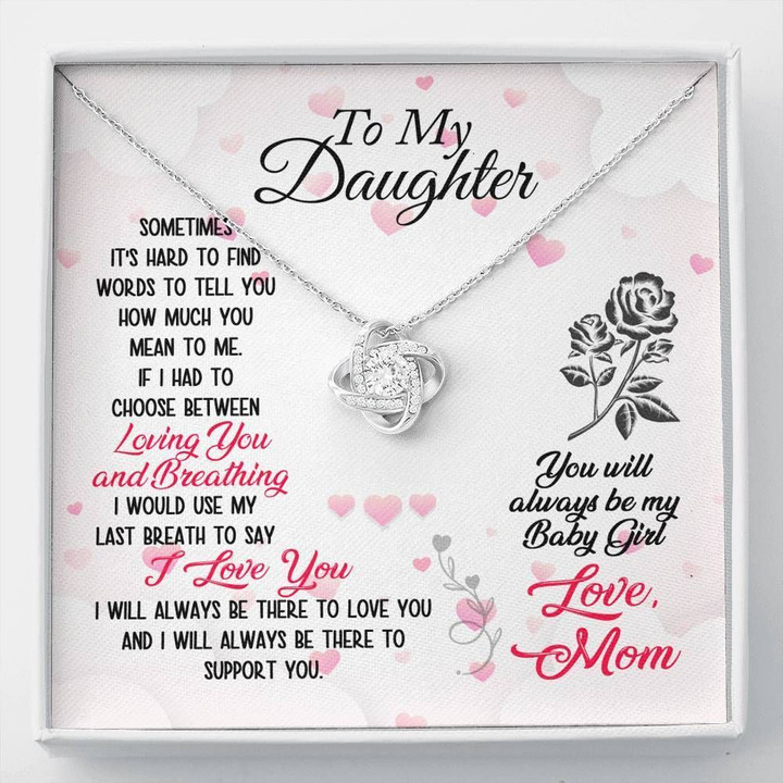 Mom Gift For Daughter Love Knot Necklace Always Be There To Love You