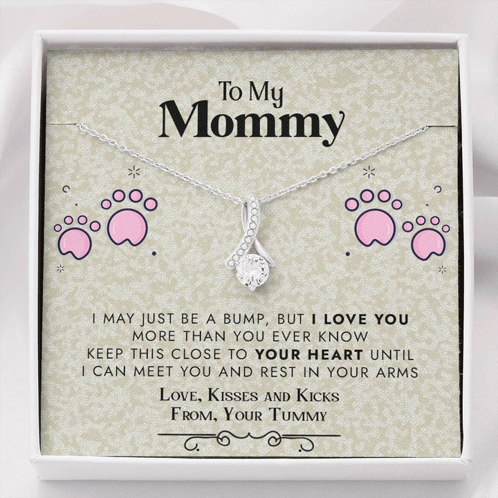Pink Footprint Gift For Mom Alluring Beauty Necklace Love You