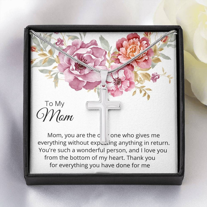 The Blooming Artisan Crafted Cross Necklace Gift For Mother Thank For Everything