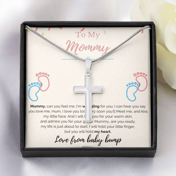 Artisan Crafted Cross Necklace Gift For Mom Can You Feel Me