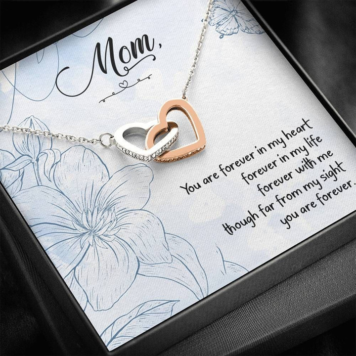 Gift For Mom Interlocking Hearts Necklace You Are Forever In My Heart