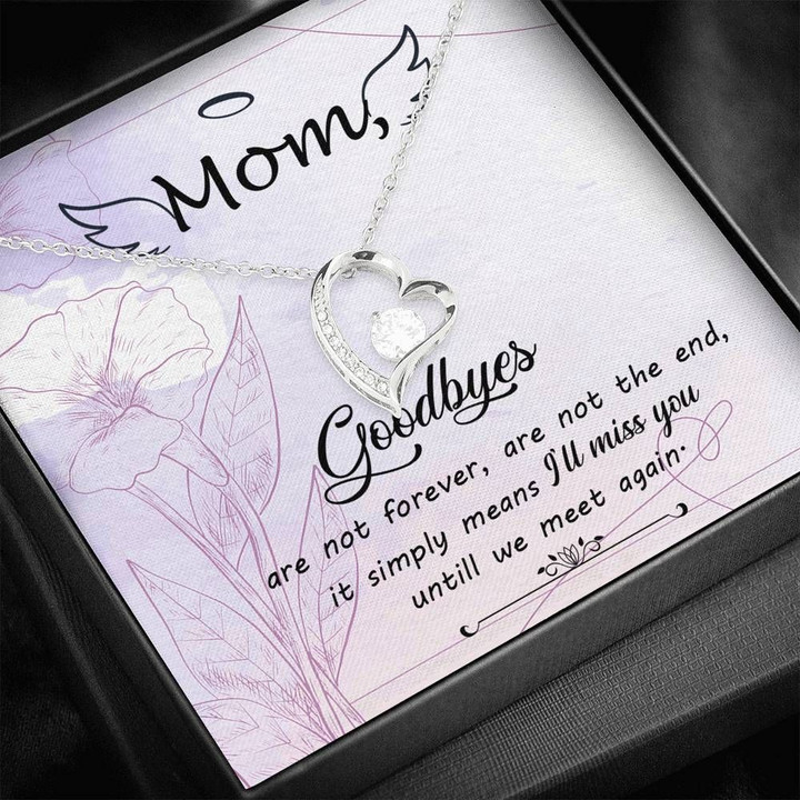 Angel Wing Gift For Mom Forever Love Necklace I'll Miss You Until We Meet Again