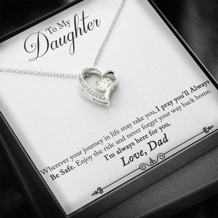 Forever Love Necklace Mom Gift For Daughter I Pray You'll Always Be Safe