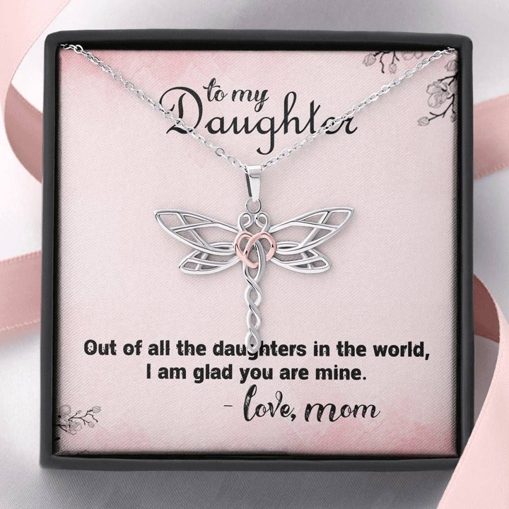 Dragonfly Dreams Necklace Mom Gift For Daughter I Am Glad You Are Mine