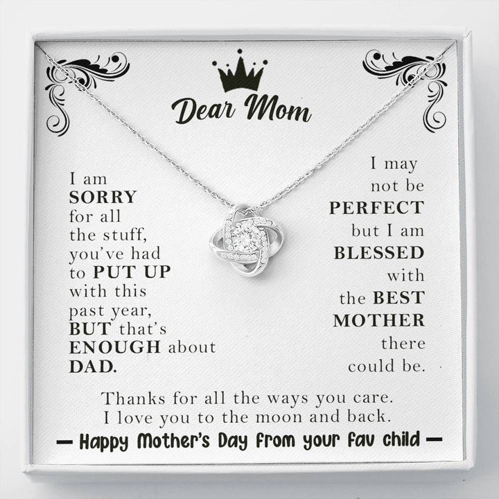 Love Knot Necklace Gift For Mom Happy Mother's Day From Your Fav Child