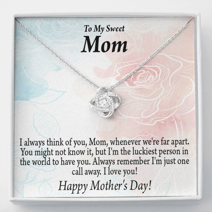 Love Knot Necklace Gift For Mom Mama Thinking Of You Happy Mother's Day