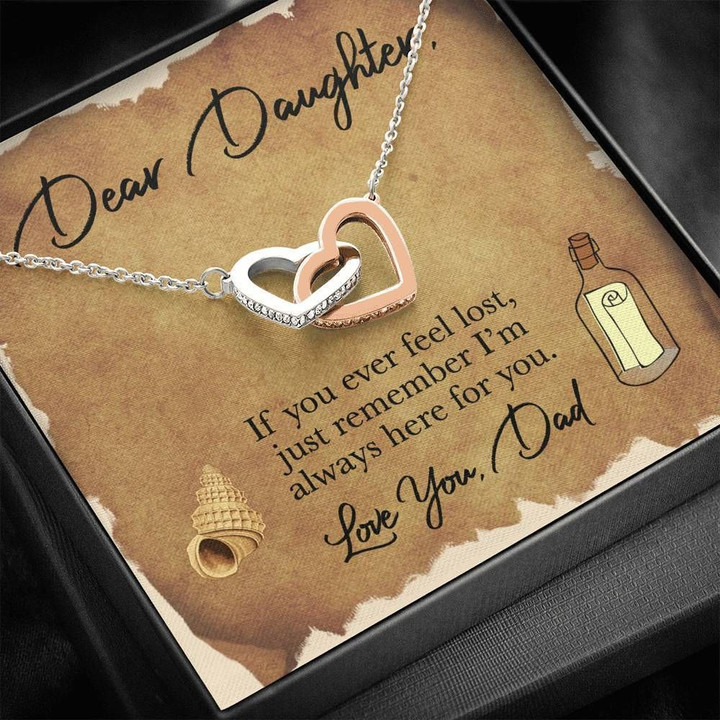Shell Interlocking Hearts Necklace Dad Gift For Daughter I'm Always Here For You