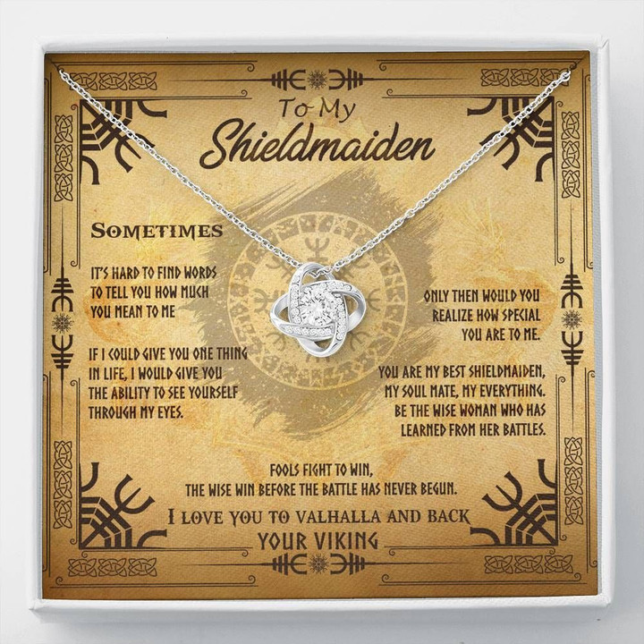 Gift For Her My Shieldmaiden It's Hard To Tell How Much You Mean Love Knot Necklace