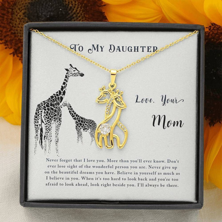 Mom Gift For Daughter Giraffe Couple Necklace You'll Always Have Me