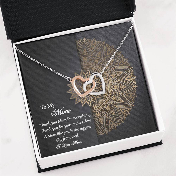 Son Gift For Mom Interlocking Hearts Necklace You're The Biggest Gift
