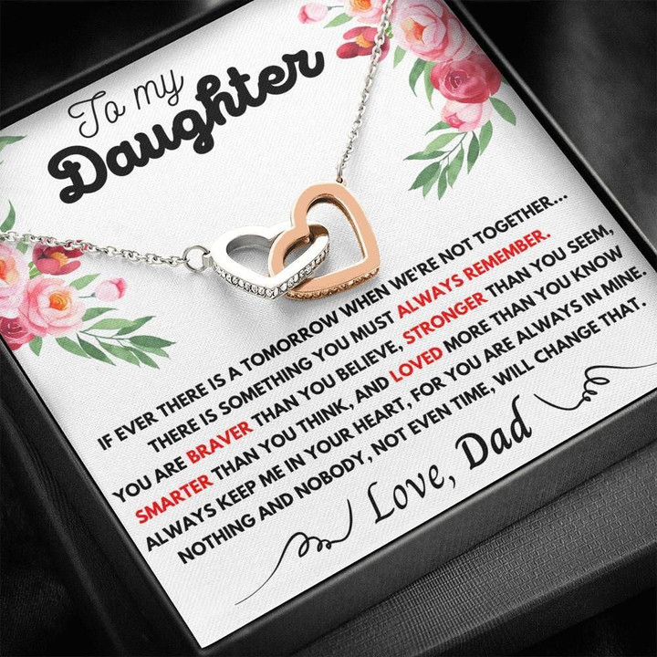 Interlocking Hearts Necklace Dad Gift For Daughter Nothing Can Change Yourself
