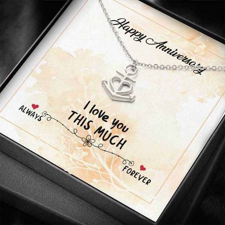 Anchor Necklace Gift For Wife I Love You This Much