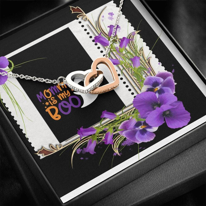 Gift For Mom Interlocking Hearts Necklace Mommy Is My Boo