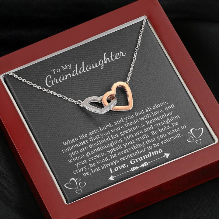 Grandma Gift For Granddaughter Interlocking Hearts Necklace You Were Made With Love