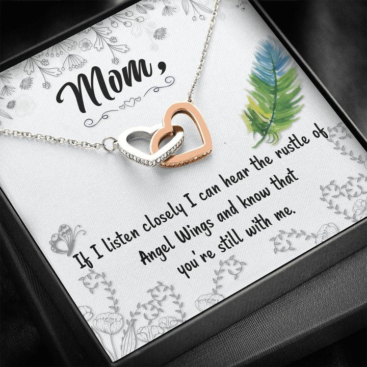 I Can Hear The Rustle Interlocking Hearts Necklace Gift For Mom
