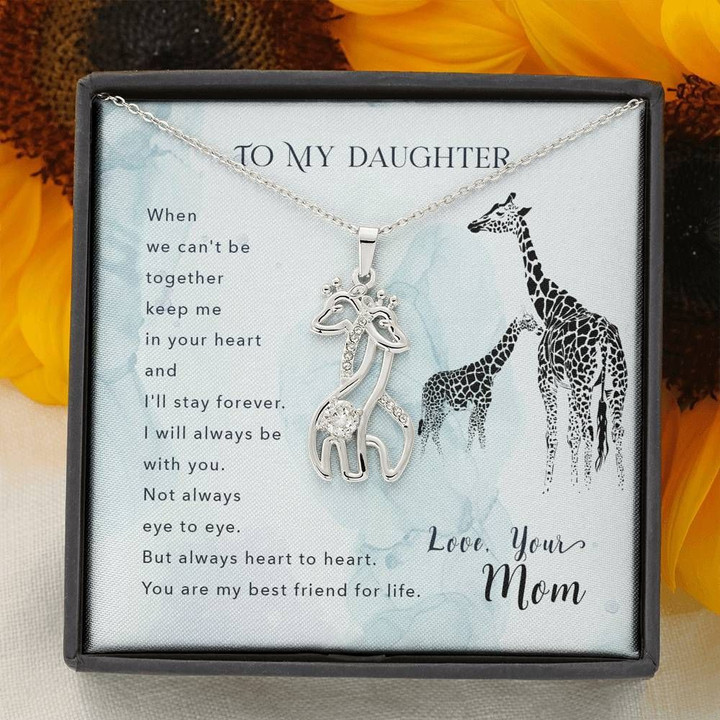 Giraffe Couple Necklace Mom Gift For Daughter When We Can't Be Together