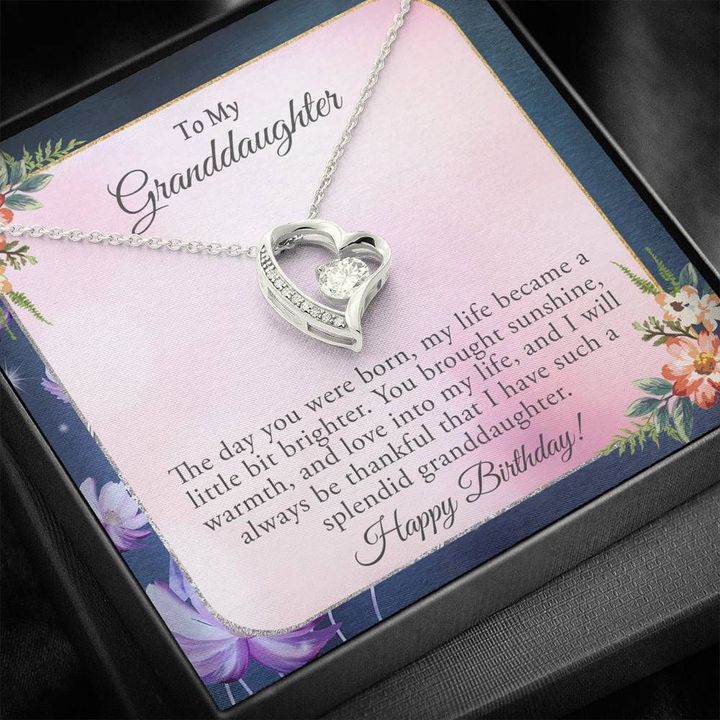 Grandma Gift For Granddaughter Forever Love Necklace The Day You Were Born