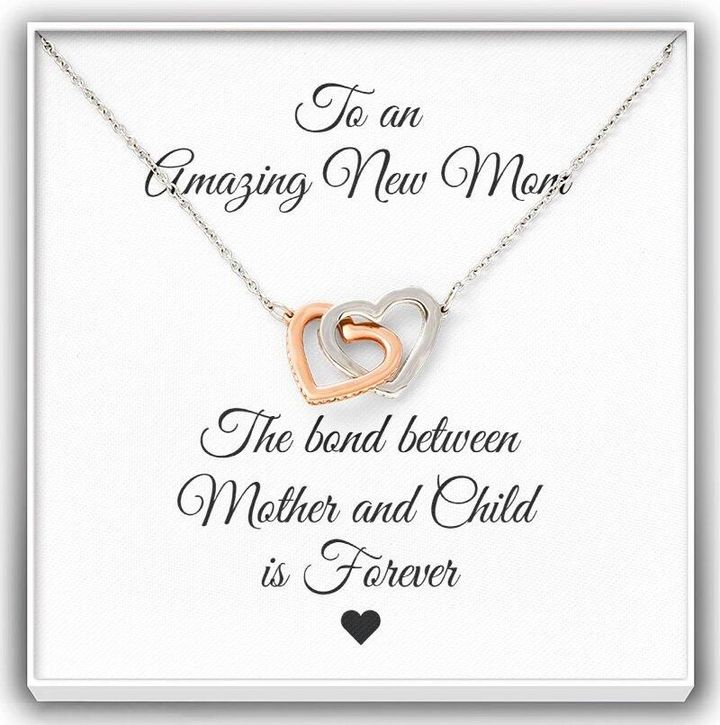 Gift For New Mom Interlocking Hearts Necklace The Bond Between Mother And Child