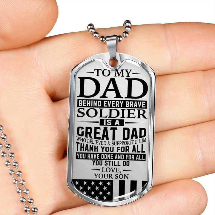 Dog Tag Necklace Soldier Son Gift For Dad Thank For All The Things You Do