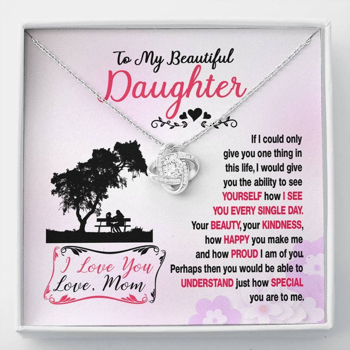 Single Tree Love Knot Necklace Mom Gift For Daughter How Proud I Am Of You