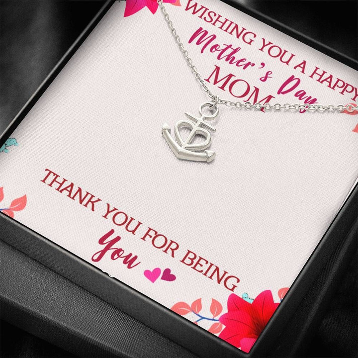 Gift For Mom Anchor Necklace Thank You For Being You