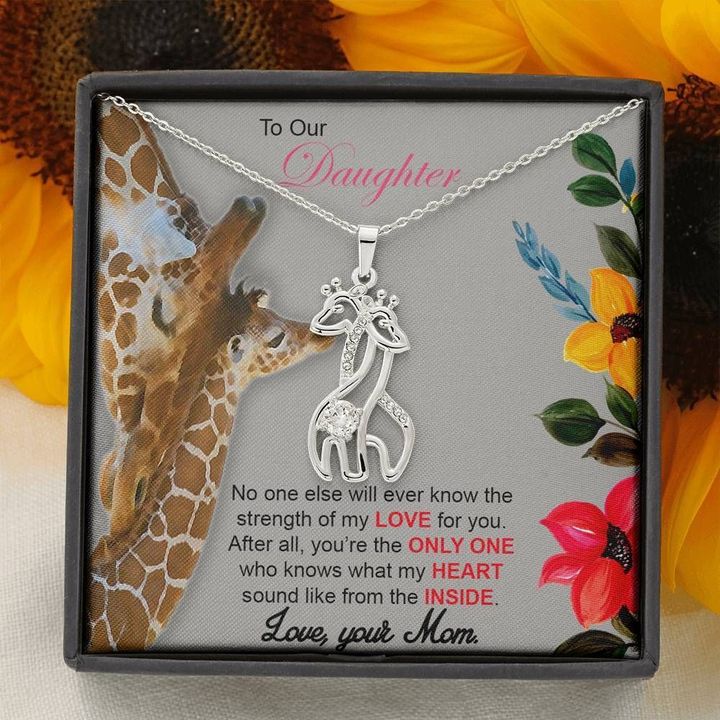 Fauna And Flora Mom Gift For Daughter Giraffe Couple Necklace You're The Only One