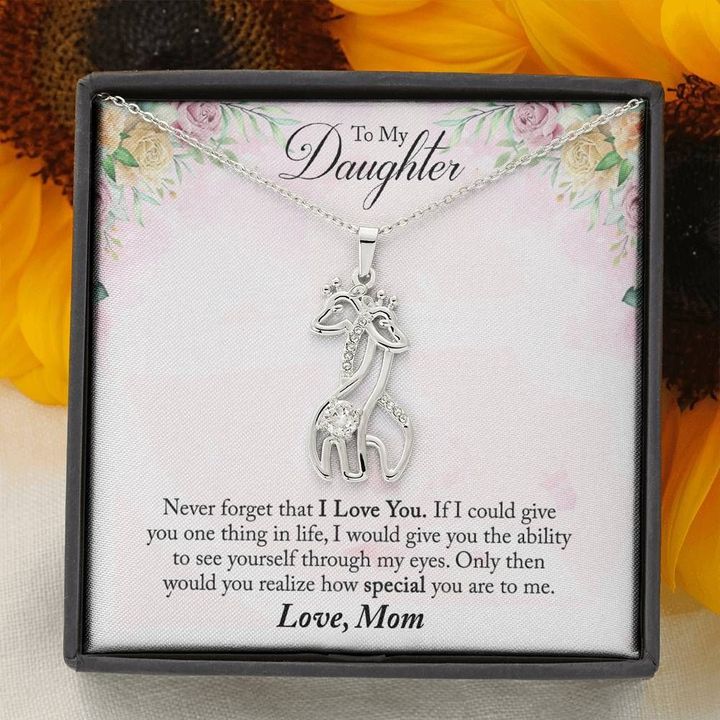 Rose Giraffe Couple Necklace Mom Gift For Daughter How Special You Are To Me