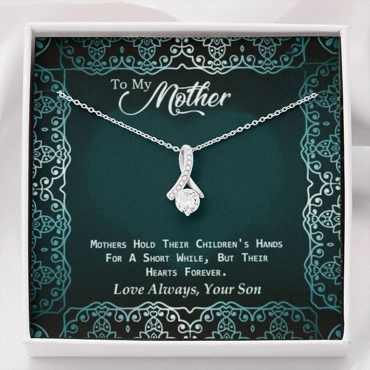 Son Gift For Mother Alluring Beauty Necklace Mothers Hold Their Children's Hands