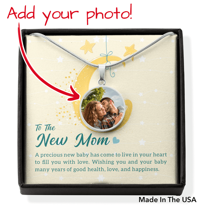 To The New Mom A Precious New Baby Circle Pendant Necklace