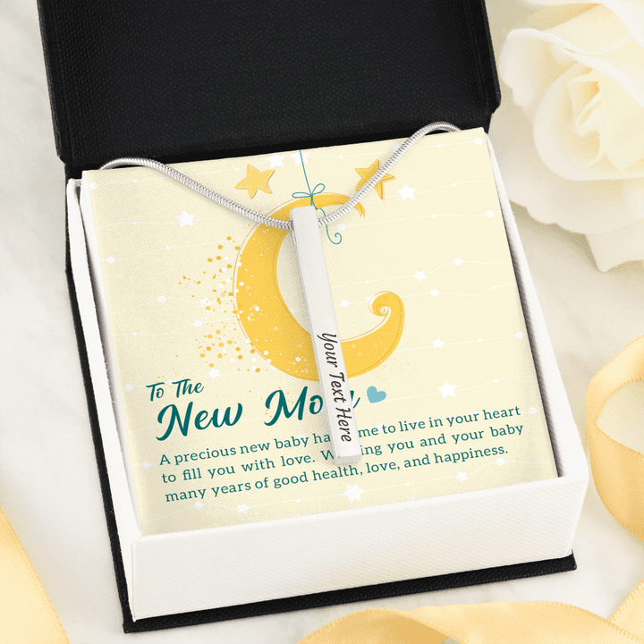 To The New Mom A Precious New Baby Vertical Stick Necklace