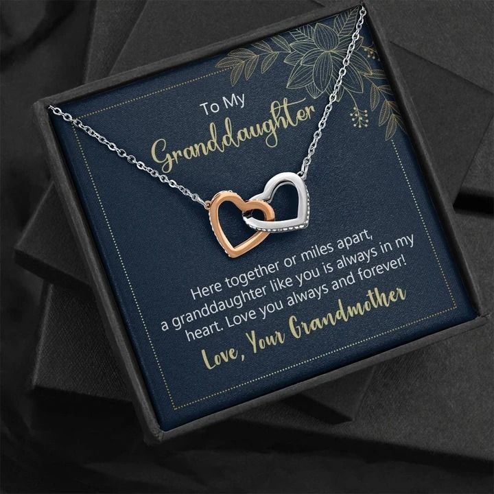 Interlocking Hearts Necklace To My Granddaughter Here Together Or Miles Apart
