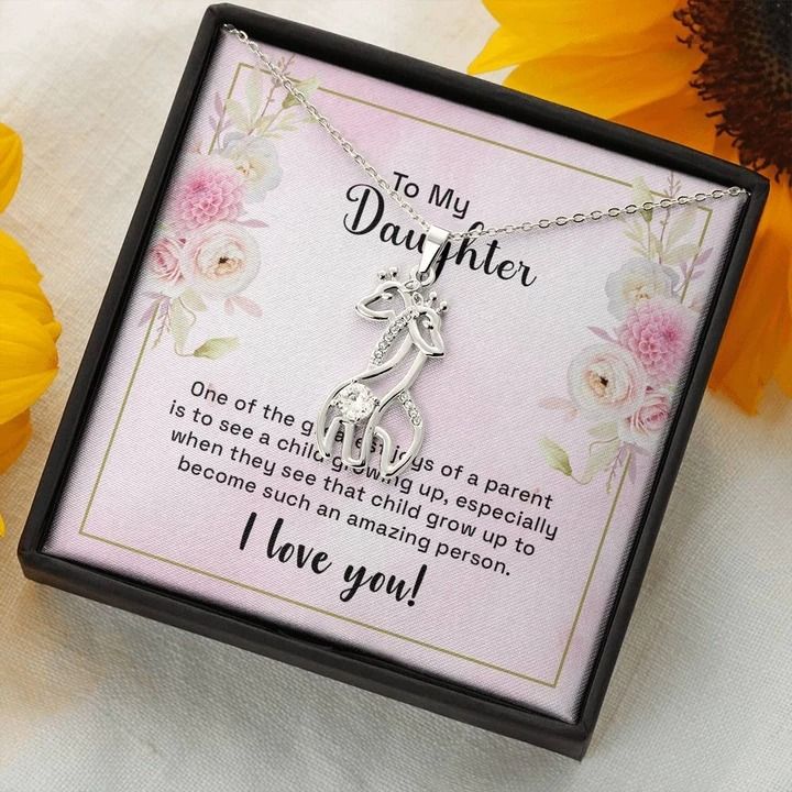 To My Daughter One Of The Greatest Joys Giraffe Couple Necklace