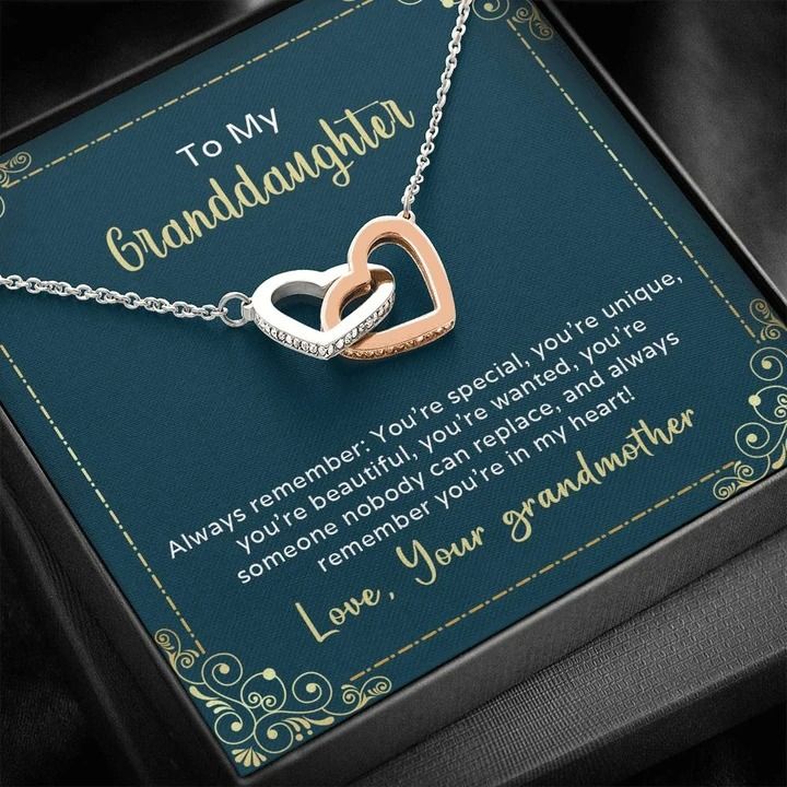 Interlocking Hearts Necklace To My Granddaughter Always Remember You're Special