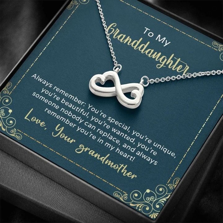 To My Granddaughter Always Remember You're Special Infinity Heart Necklace