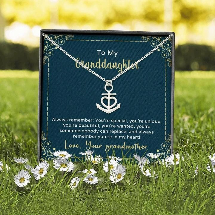 To My Granddaughter Always Remember You're Special Anchor Necklace