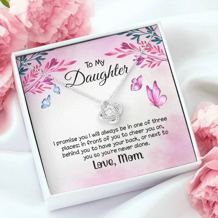 To My Daughter I Promise You Love Knot Necklace